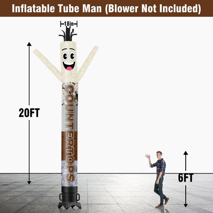6 10 15 20FT Tall Countertops Waving Inflatable Tube Man(Blower Not Included) - goodeny