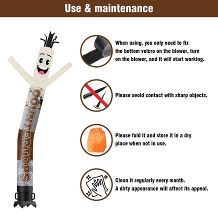 6 10 15 20FT Tall Countertops Waving Inflatable Tube Man(Blower Not Included) - goodeny