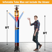 6 10 15 20FT Tall Cowboy Waving Inflatable Tube Man(Blower Not Included) - goodeny