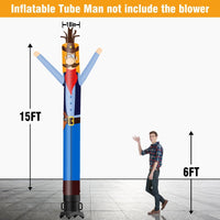 6 10 15 20FT Tall Cowboy Waving Inflatable Tube Man(Blower Not Included) - goodeny