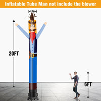 6 10 15 20FT Tall Cowboy Waving Inflatable Tube Man(Blower Not Included) - goodeny