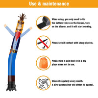 6 10 15 20FT Tall Cowboy Waving Inflatable Tube Man(Blower Not Included) - goodeny