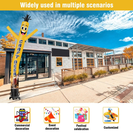 6 10 15 20FT Tall Craft Beer Waving Inflatable Tube Man(Blower Not Included) - goodeny