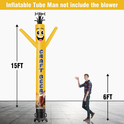 6 10 15 20FT Tall Craft Beer Waving Inflatable Tube Man(Blower Not Included) - goodeny