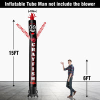 6 10 15 20FT Tall Crayfish Waving Inflatable Tube Man(Blower Not Included) - goodeny