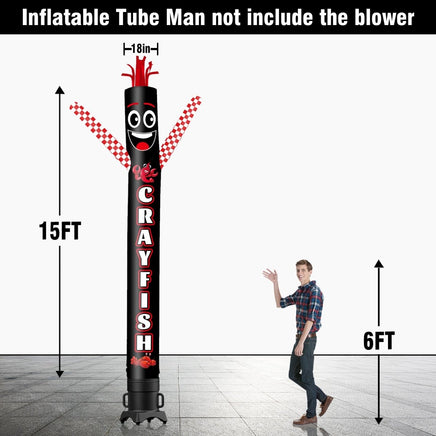 6 10 15 20FT Tall Crayfish Waving Inflatable Tube Man(Blower Not Included) - goodeny
