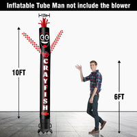 6 10 15 20FT Tall Crayfish Waving Inflatable Tube Man(Blower Not Included) - goodeny