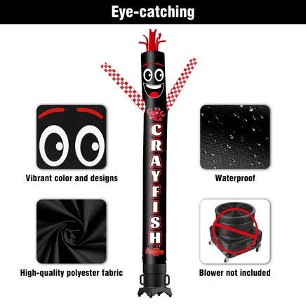 6 10 15 20FT Tall Crayfish Waving Inflatable Tube Man(Blower Not Included) - goodeny