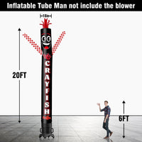 6 10 15 20FT Tall Crayfish Waving Inflatable Tube Man(Blower Not Included) - goodeny