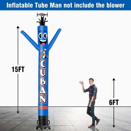 6 10 15 20FT Tall Cuban Food Waving Inflatable Tube Man(Blower Not Included) - goodeny
