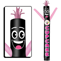 6 10 15 20FT Tall Cup Cake Black Waving Inflatable Tube Man(Blower Not Included) - goodeny