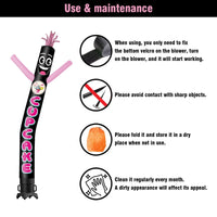 6 10 15 20FT Tall Cup Cake Black Waving Inflatable Tube Man(Blower Not Included) - goodeny