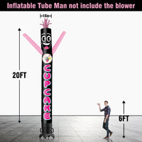 6 10 15 20FT Tall Cup Cake Black Waving Inflatable Tube Man(Blower Not Included) - goodeny