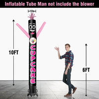 6 10 15 20FT Tall Cup Cake Black Waving Inflatable Tube Man(Blower Not Included) - goodeny