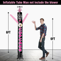 6 10 15 20FT Tall Cup Cake Black Waving Inflatable Tube Man(Blower Not Included) - goodeny