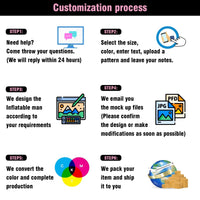 6 10 15 20FT Tall Cup Cake Black Waving Inflatable Tube Man(Blower Not Included) - goodeny