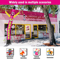 6 10 15 20FT Tall Cup Cake Rose Waving Inflatable Tube Man(Blower Not Included) - goodeny