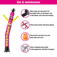 6 10 15 20FT Tall Cup Cake Rose Waving Inflatable Tube Man(Blower Not Included) - goodeny