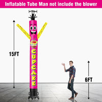 6 10 15 20FT Tall Cup Cake Rose Waving Inflatable Tube Man(Blower Not Included) - goodeny