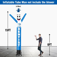 6 10 15 20FT Tall Dentist Waving Inflatable Tube Man(Blower Not Included) - goodeny