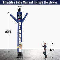 6 10 15 20FT Tall Dinner Special Waving Inflatable Tube Man(Blower Not Included) - goodeny