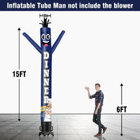 6 10 15 20FT Tall Dinner Special Waving Inflatable Tube Man(Blower Not Included) - goodeny