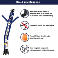 6 10 15 20FT Tall Dinner Special Waving Inflatable Tube Man(Blower Not Included) - goodeny