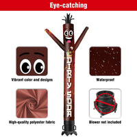 6 10 15 20FT Tall Dirty Soda Waving Inflatable Tube Man(Blower Not Included) - goodeny