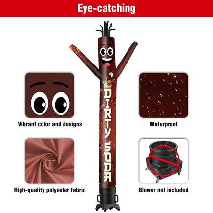 6 10 15 20FT Tall Dirty Soda Waving Inflatable Tube Man(Blower Not Included) - goodeny