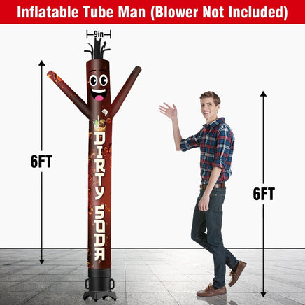 6 10 15 20FT Tall Dirty Soda Waving Inflatable Tube Man(Blower Not Included) - goodeny