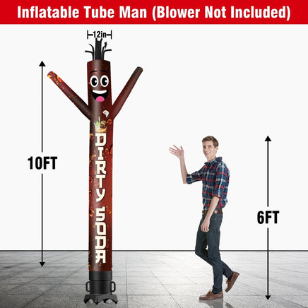 6 10 15 20FT Tall Dirty Soda Waving Inflatable Tube Man(Blower Not Included) - goodeny