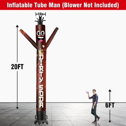6 10 15 20FT Tall Dirty Soda Waving Inflatable Tube Man(Blower Not Included) - goodeny