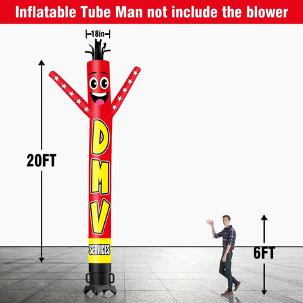 6 10 15 20FT Tall DMV Service Waving Inflatable Tube Man(Blower Not Included) - goodeny