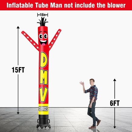 6 10 15 20FT Tall DMV Service Waving Inflatable Tube Man(Blower Not Included) - goodeny