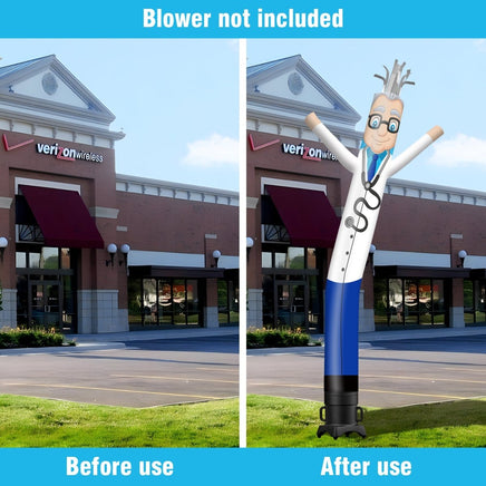 6 10 15 20FT Tall Doctor Waving Inflatable Tube Man(Blower Not Included) - goodeny