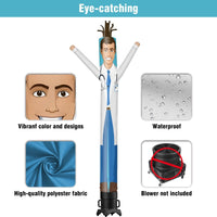 6 10 15 20FT Tall Doctor Waving Inflatable Tube Man(Blower Not Included) - goodeny