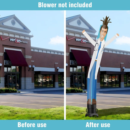6 10 15 20FT Tall Doctor Waving Inflatable Tube Man(Blower Not Included) - goodeny