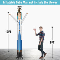 6 10 15 20FT Tall Doctor Waving Inflatable Tube Man(Blower Not Included) - goodeny