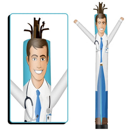 6 10 15 20FT Tall Doctor Waving Inflatable Tube Man(Blower Not Included) - goodeny