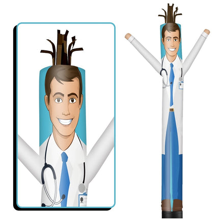 6 10 15 20FT Tall Doctor Waving Inflatable Tube Man(Blower Not Included) - goodeny