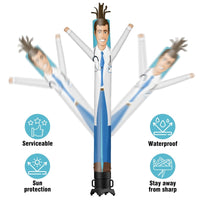6 10 15 20FT Tall Doctor Waving Inflatable Tube Man(Blower Not Included) - goodeny