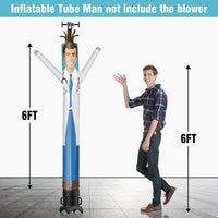 6 10 15 20FT Tall Doctor Waving Inflatable Tube Man(Blower Not Included) - goodeny