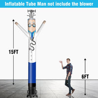 6 10 15 20FT Tall Doctor Waving Inflatable Tube Man(Blower Not Included) - goodeny