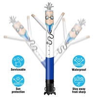 6 10 15 20FT Tall Doctor Waving Inflatable Tube Man(Blower Not Included) - goodeny