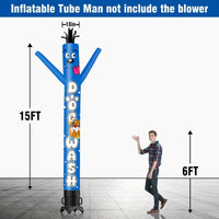 6 10 15 20FT Tall Dog Wash Waving Inflatable Tube Man(Blower Not Included) - goodeny