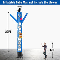6 10 15 20FT Tall Dog Wash Waving Inflatable Tube Man(Blower Not Included) - goodeny
