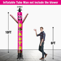 6 10 15 20FT Tall Donuts Waving Inflatable Tube Man(Blower Not Included) - goodeny