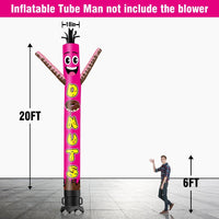 6 10 15 20FT Tall Donuts Waving Inflatable Tube Man(Blower Not Included) - goodeny