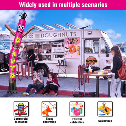 6 10 15 20FT Tall Donuts Waving Inflatable Tube Man(Blower Not Included) - goodeny