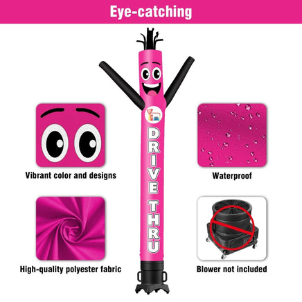 6 10 15 20FT Tall DRIVE THRU Waving Inflatable Tube Man(Blower Not Included) - goodeny